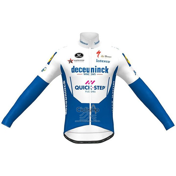 Deceuninck Quick Step Ropa Ciclismo Culotte Largo 2020 Mangas Largas Azul Blanco